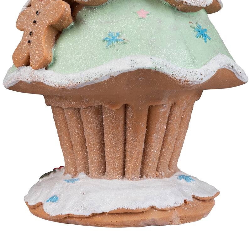 Gingerbread Cupcake Christmas Tree Decoration - 9.5"