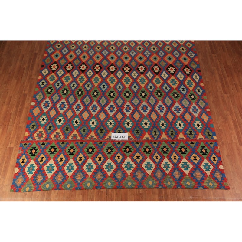 Palace Size Kilim Oriental Large Rug Hand-Woven Wool Carpet - 9'11"x 16'6"