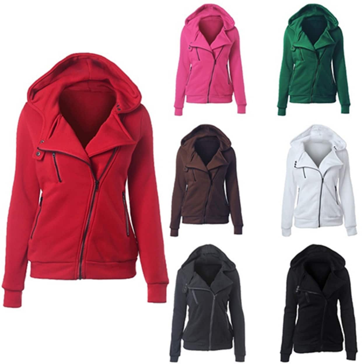 hooded zippered sweatshirt jackets