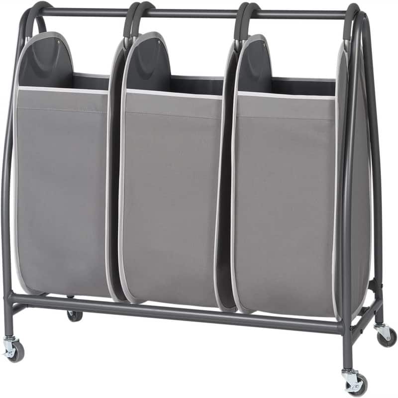 Laundry Hamper Sorter Rolling Laundry Cart - 34"L x 15.5"W x 33.5"H