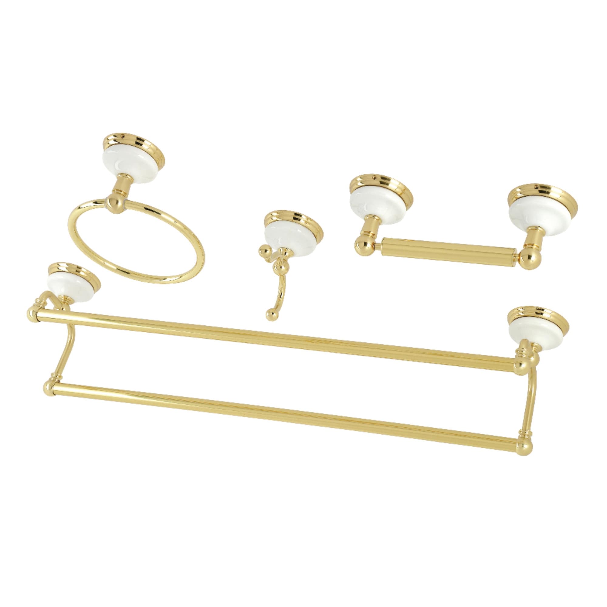Victorian 4-Pieces Dual Towel Bar Bathroom Hardware Set