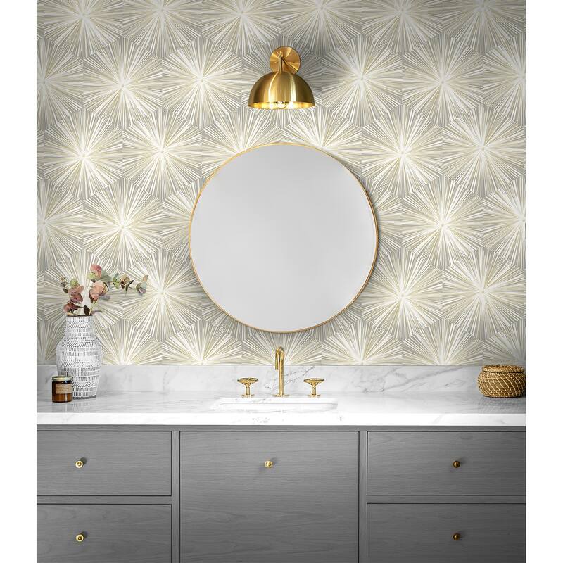 NextWall Hex Starburst Peel and Stick Wallpaper - 20.5 in. W x 18 ft. L
