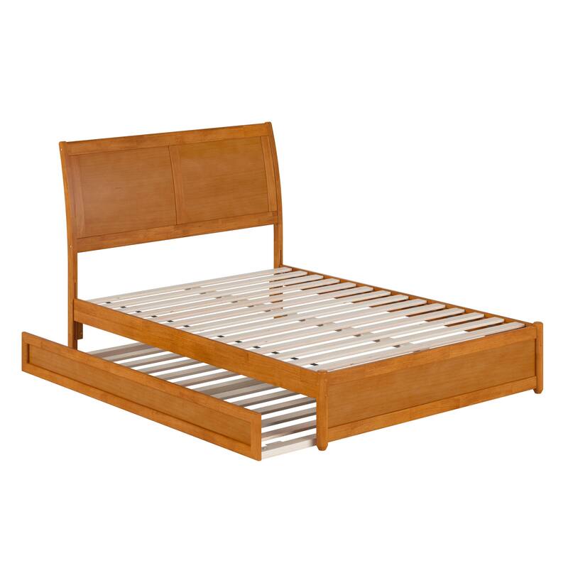 Andorra Platform Bed with Panel Footboard and Twin Trundle