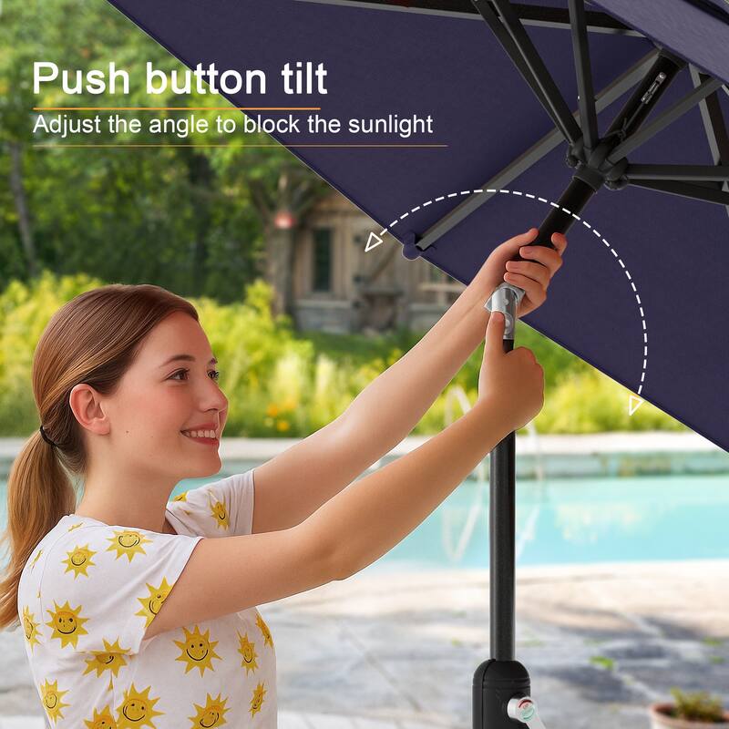 LIVOOSUN 9ft Patio Umbrella Outdoor Table Umbrella with Tilt and Crank