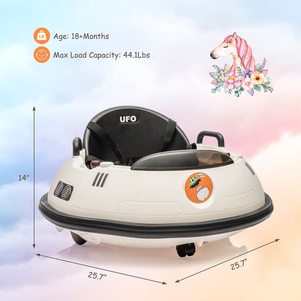dimension image slide 2 of 3, 12V Electric Ride on Bumper Car for Toddlers