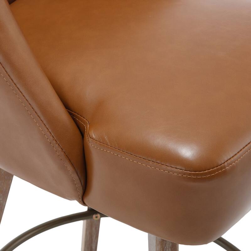 26" Counter Height Swivel Bar Stool, Upholstered Counter Stools - 39.37" (H) x 22.44" (D) x 21.65" (W)