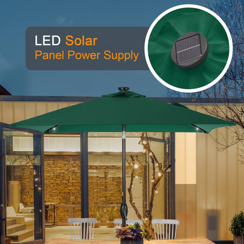 LIVOOSUN 6.5×6.5FT LED Square Patio Umbrella with UPF50+, Tilt Function, and Wind-Resistant Design——Experience Outdoor Comfort