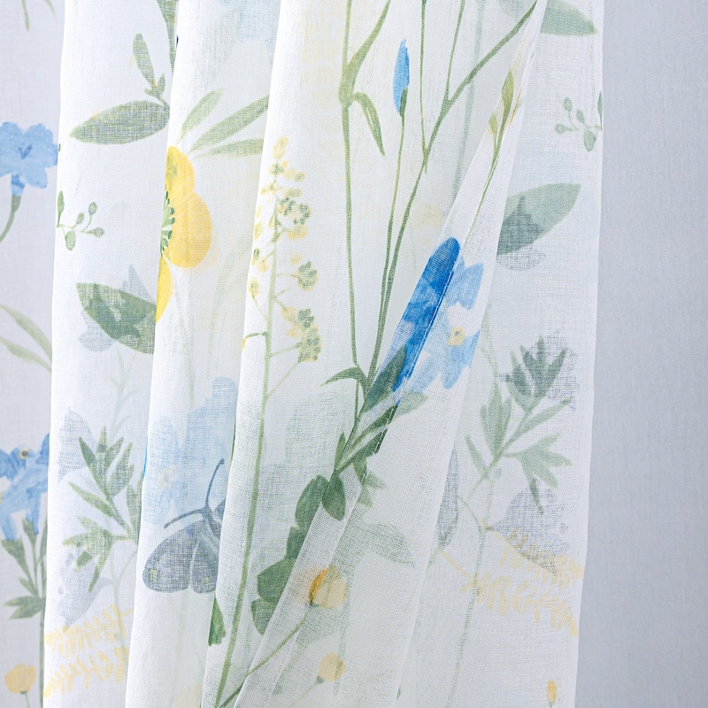 Kelce Floral Sheer Window Curtain Panel 90 inch