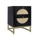 preview thumbnail 3 of 4, 2pcs Natural Rattan Nightstand Side Table With 2 Drawer 110 Lbs Load Capacity Bedside End Table For Bedroom Living Room
