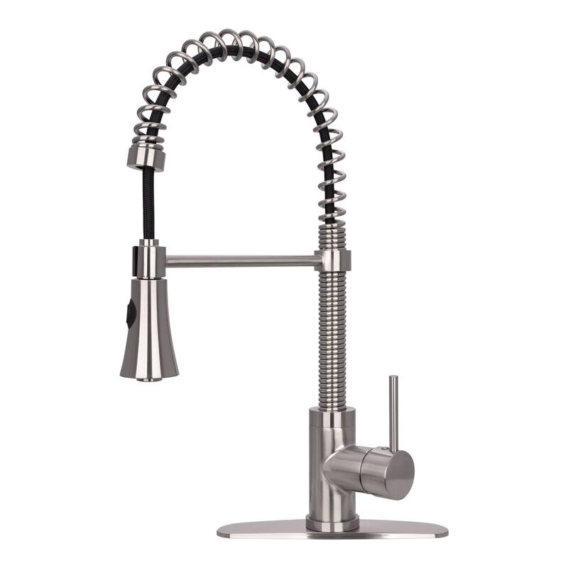 PreRinse Spring Kitchen Faucet, Single Level with Pull Down Sprayer