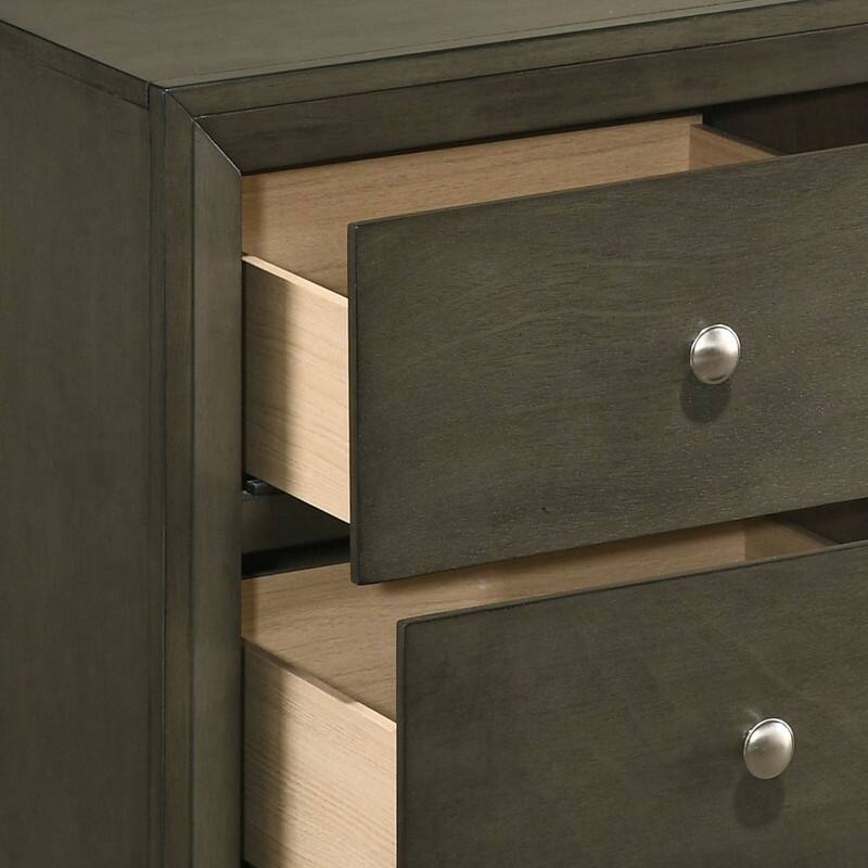 Modern Grey 2-drawer Nightstand for Bedroom