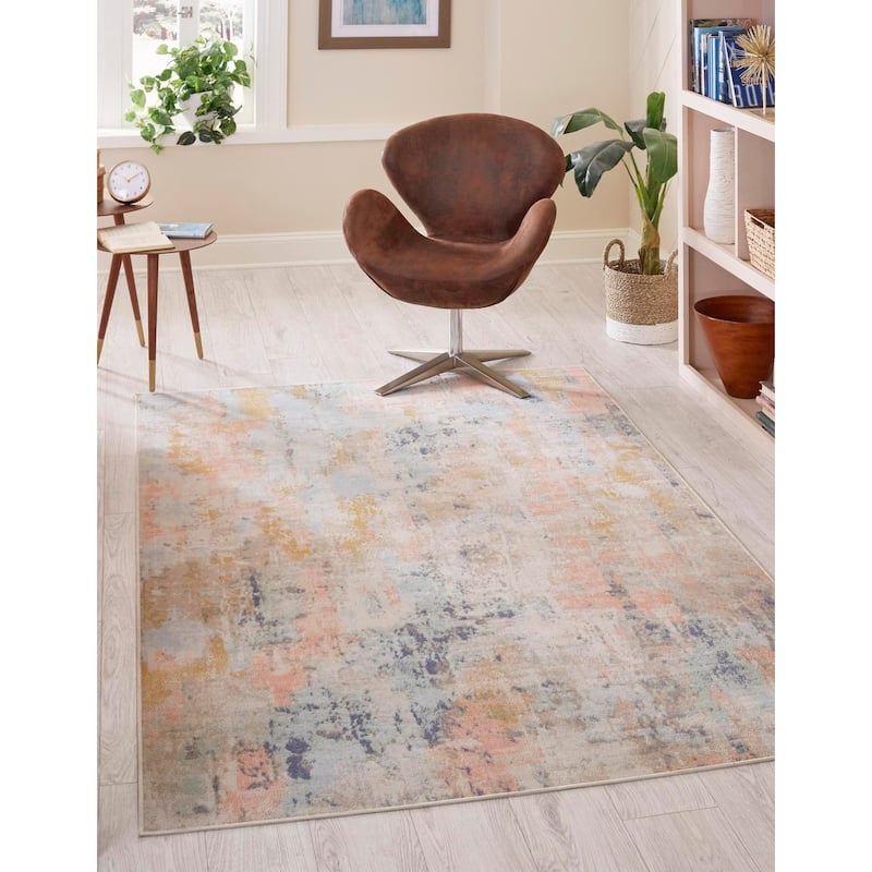 Contemporary Heloise Collection Area Rug - 8'x10' - Multi-Light Blue