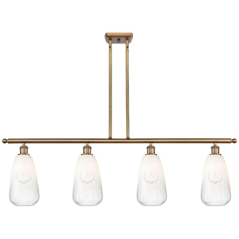 Innovations Lighting Endless Possibilities Ballston - Brookhaven Almond - 4 Light 48" Stem Hung Island Light - Brushed Brass/Opal