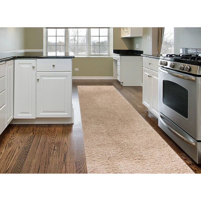 Porch & Den Kerlerec Solid Indoor Shag Area Rug - 2' x 7'2" Runner - Cream - Runner/Rectangle