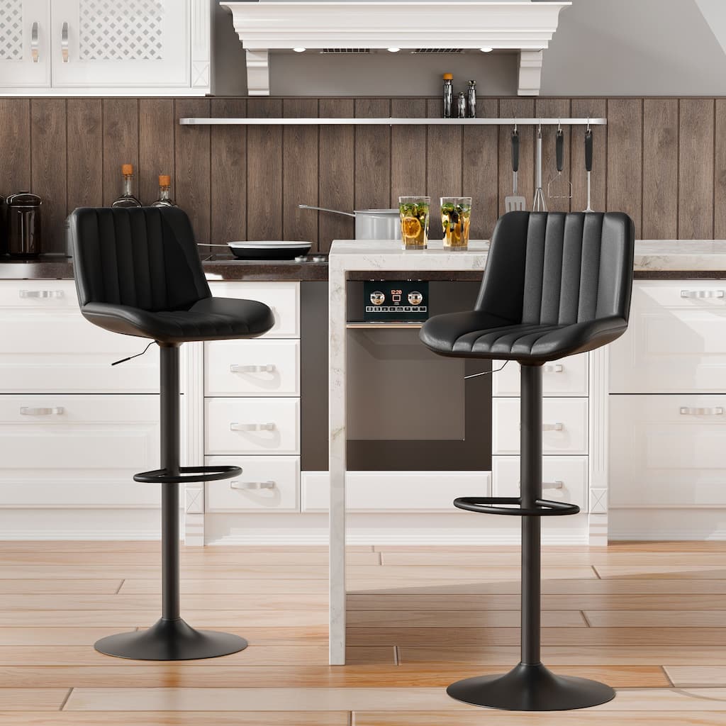 Bar Stool with 360° Swivel - Modern Kitchen & Home Bar Seating，Set of 2