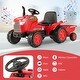 preview thumbnail 29 of 38, Gymax 2-in-1 Electric Toy Car 12V Kids Ride On Tractor w/ Trailer