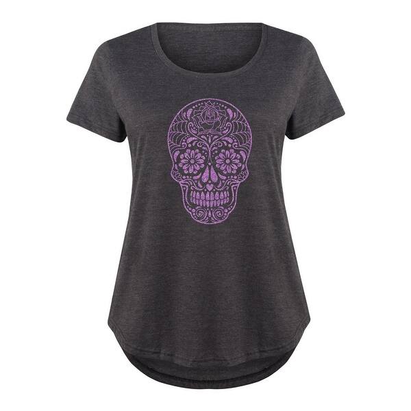 Shop Shimmer Sugar Skull Sparkle Women S Plus Size Scoop Neck