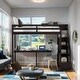preview thumbnail 2 of 28, Twin Size Loft Bed with Storage Staircase and Built-in Desk, Espresso
