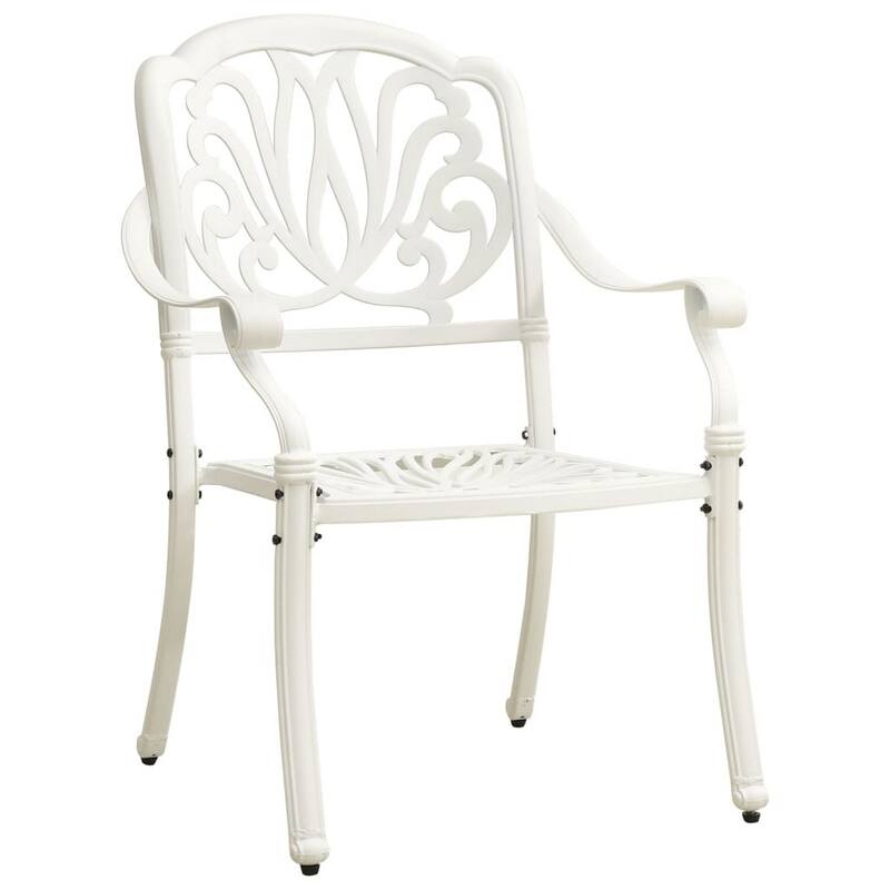 Kasa Outdoor 3pc Bistro Breakfast Set, 2 Chairs, 1 Table, White Metal