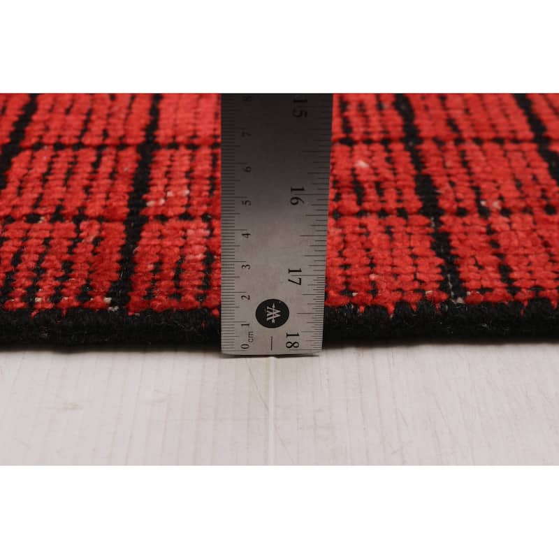 ECARPETGALLERY Hand Loomed Kashkuli Gabbeh Light Red Silk Rug - 5'7 x 7'9