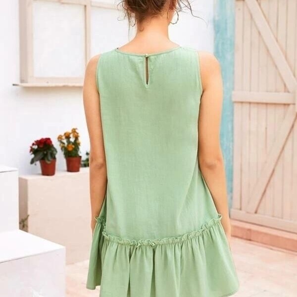 solid smock dress