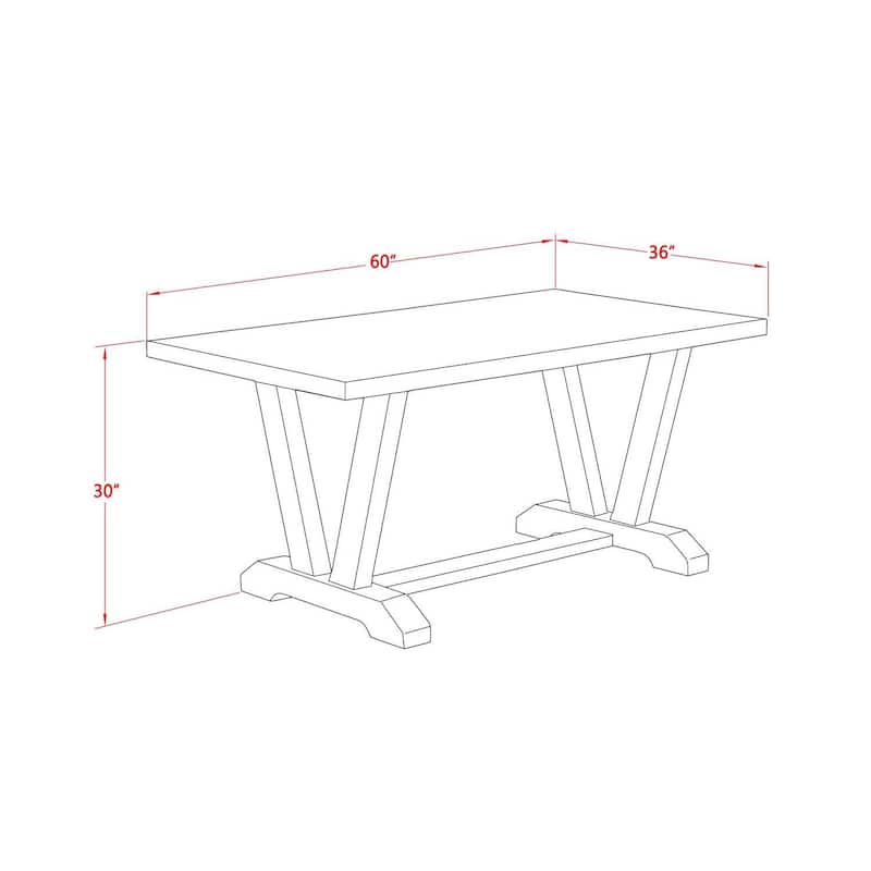 6-Piece Dining Set - Table, Chairs, and Bench - Modern Kitchen Set