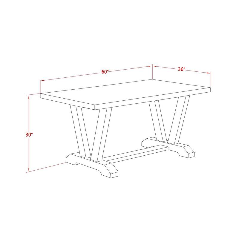 7-Piece Dining Room Set - Kitchen Table with Chairs - Modern Rectangular Table & Parson Chairs - 36x60 Inch - 60