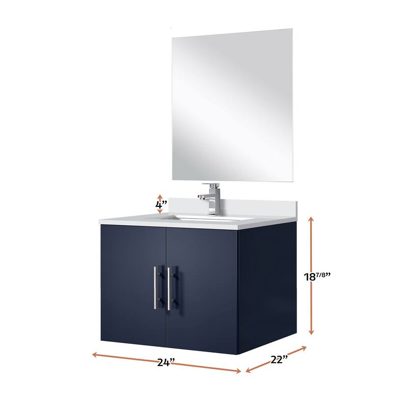 Bathroom Vanity Set with Marble Top, Single Hole Faucet, Mirror Included, Stainless Steel