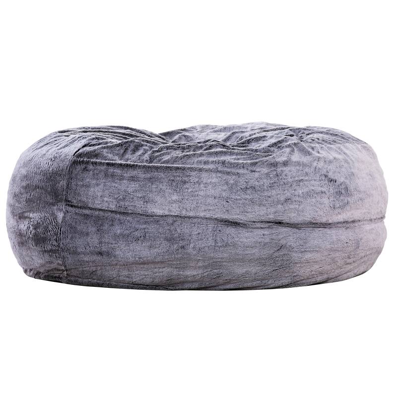 Sealy Bala 5ft Faux Fur Foam Bean Bag Grey