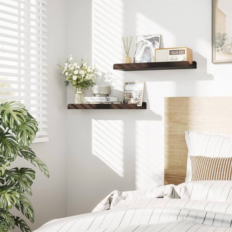 Floating Shelves Wall Mounted Set of 2 17 Inch - 17.2"D x 6.9"W x 2"H