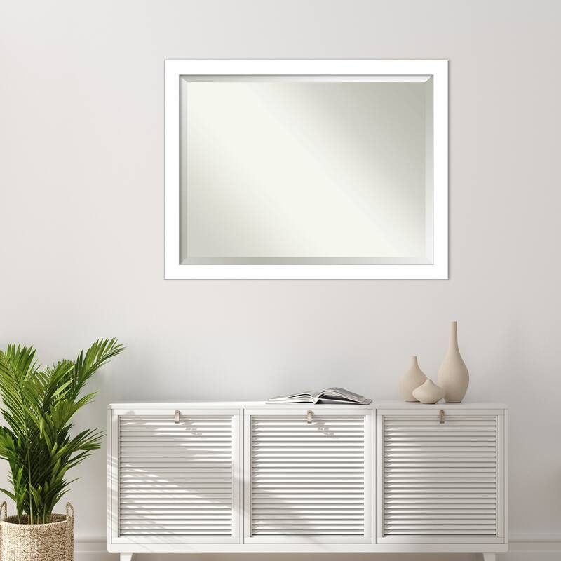 Beveled Wall Mirror - Wedge White Frame - Wedge White