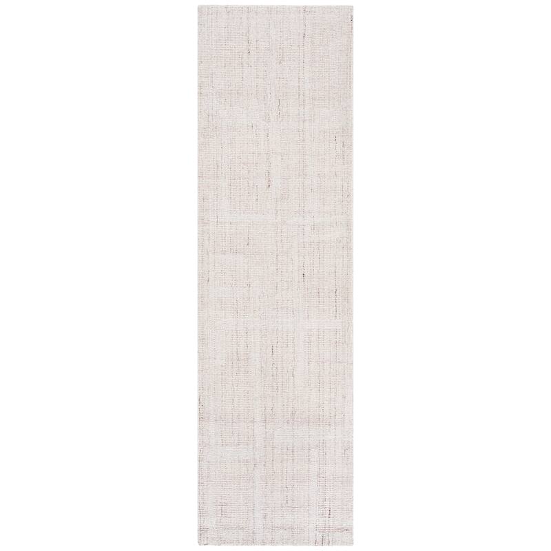 SAFAVIEH Handmade Abstract Bjargey Contemporary Wool Rug - 2'3" x 8' Runner - Beige/Ivory