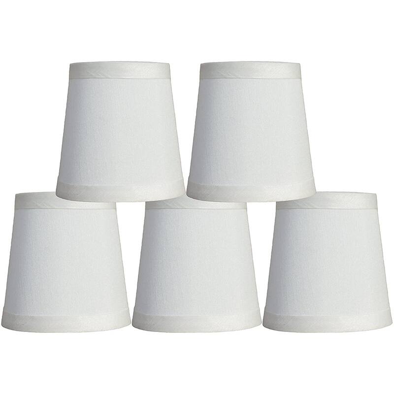 Mini Faux Silk Chandelier Lamp Shade, Clip On, 4 inch Bottom Diameter, 4.75" Height