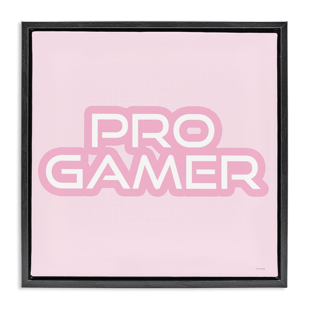 Stupell Pastel Pink Pro Gamer Framed Floater Canvas Wall Art Design By Yass Naffas Designs