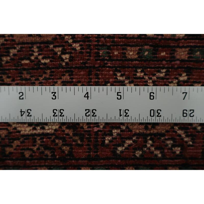 Hand Knotted Oriental 100% Wool Carpet Traditional Geometric Red Balouch Area Rug - 2' 10'' X 1' 11''