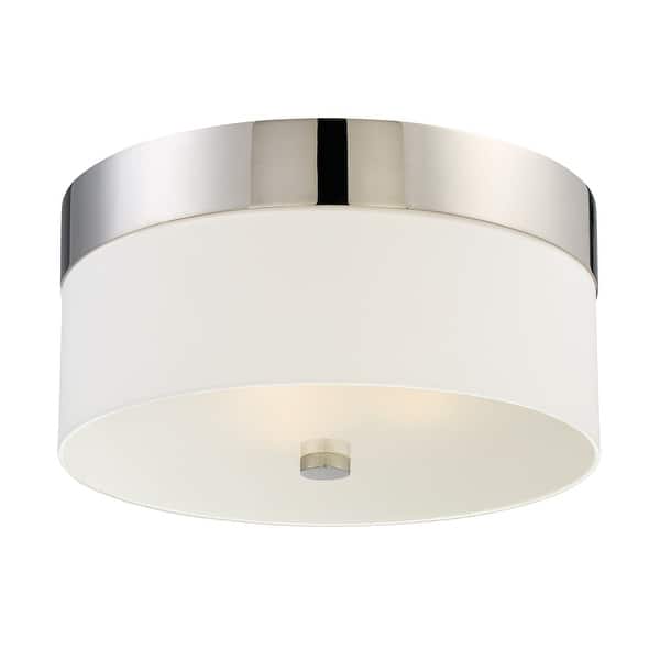 slide 2 of 5, Libby Langdon for Crystorama Grayson 3 Light Polished Nickel Ceiling Mount - 16'' W x 8'' H x 16'' D