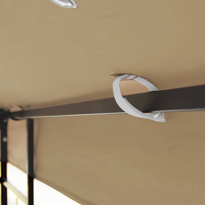 10x10 Ft Outdoor Patio Gazebo Replacement Canopy, Double Tiered Roof Cover