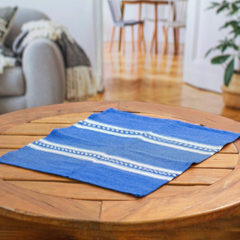 Novica Handmade Magical Blue Cotton Placemat