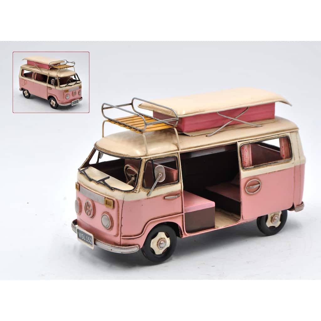 1966 Bus Model, Vintage Camping Bus, Camper Model 1:20-Scale For Home Decor