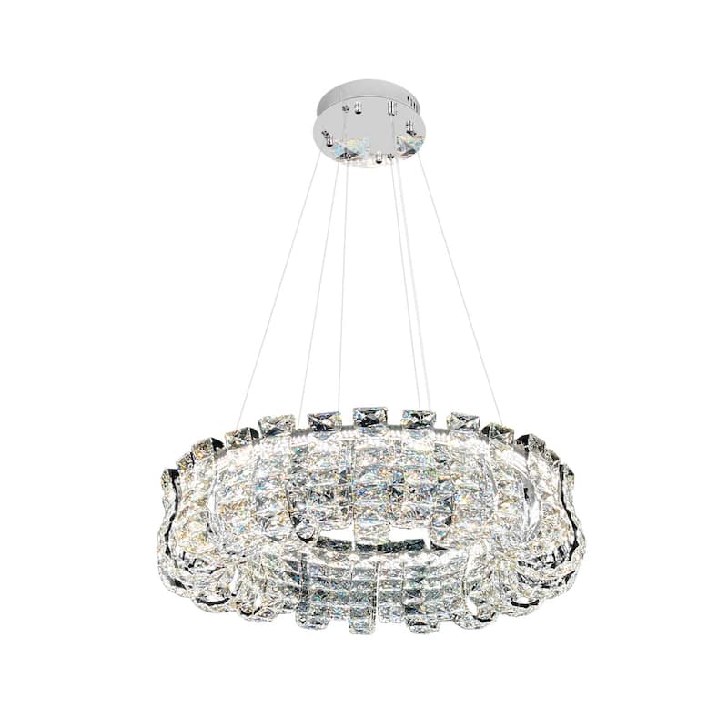 Luxury Crystal 30" LED Chandelier Modern Round