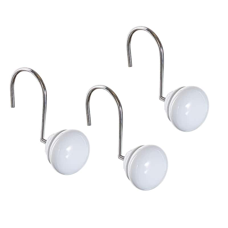 Creative Scents Shower Curtain Hooks - Set of 12 - White