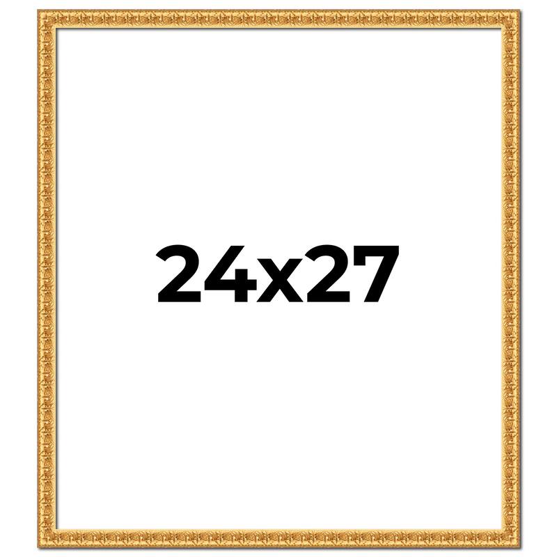 24x27 Frame Gold Real Wood Picture Frame Width 1 inches | Interior