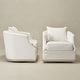 preview thumbnail 3 of 10, KINWELL 31" Wide Linen Fabric Upholstered Swivel Barrel Accent Chair