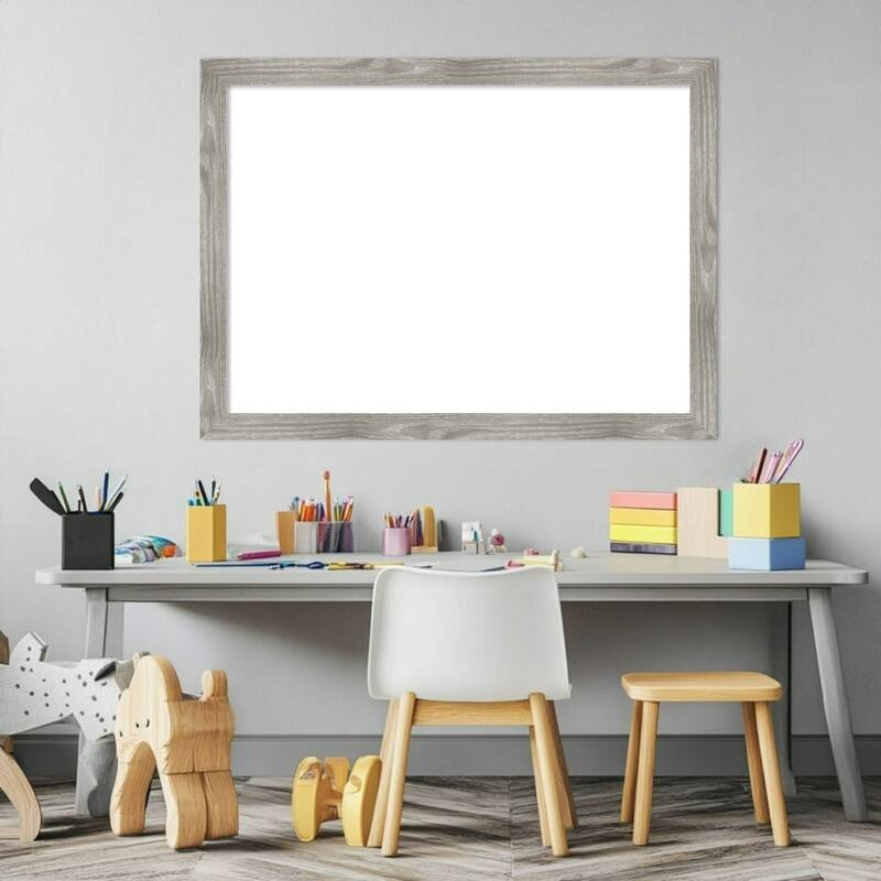 Amanti Art Dove Greywash Square Framed Dry Erase Magnetic Board