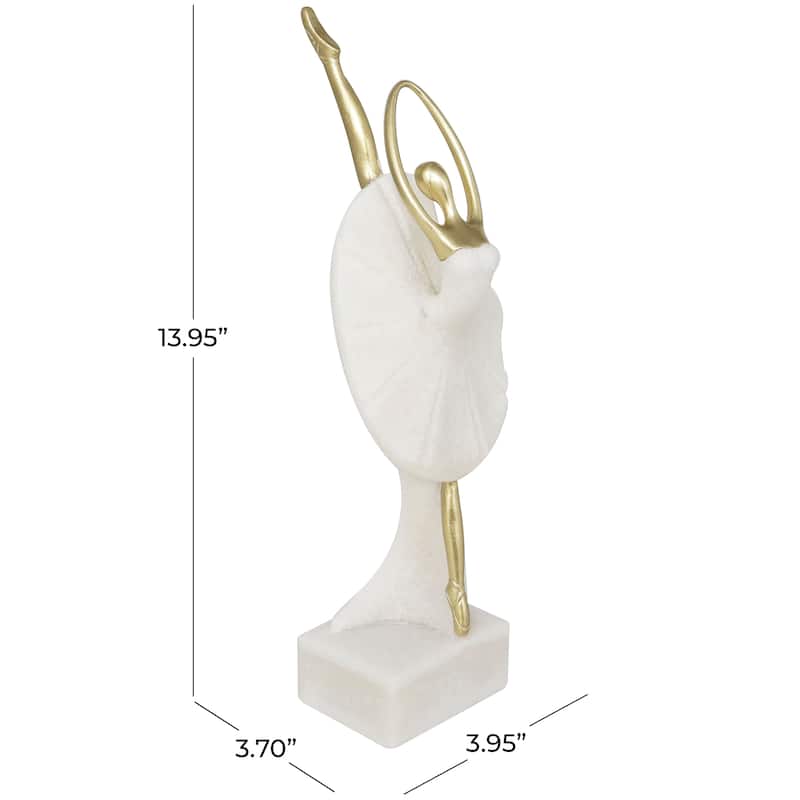 Black Marble Gymnast Decorative Sculpture with Gold Cube Base