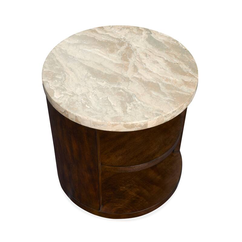 Magnussen Home Mcpherson Burnt Umber Round End Table - 22''W x 22''D x 24''H