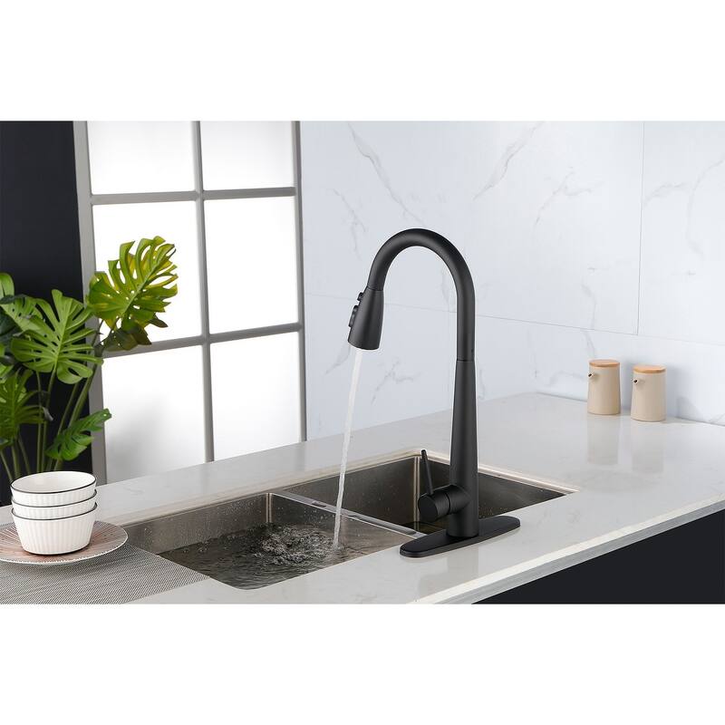 Modern Stainless Steel Kitchen Faucetswith Pull Down Sprayer