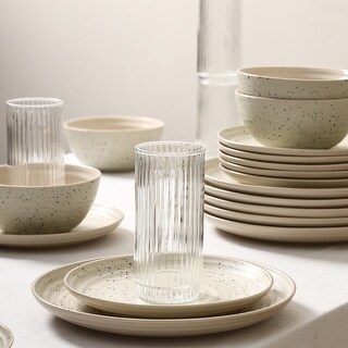 Stone Lain Dua Stoneware, Borosilicate Glass Dinnerware Set - Bed