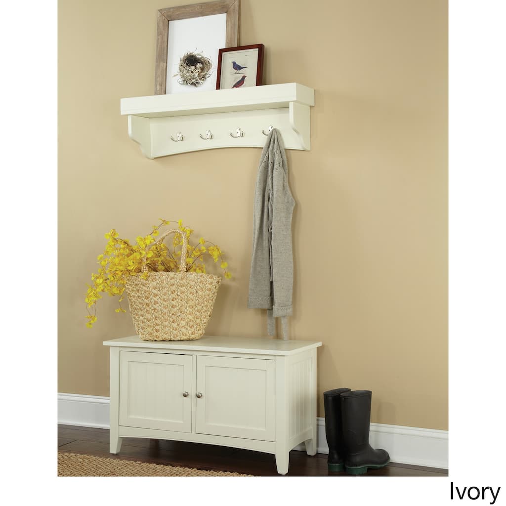 Daintree Tray Shelf Coat Hook and Storage Bench Set