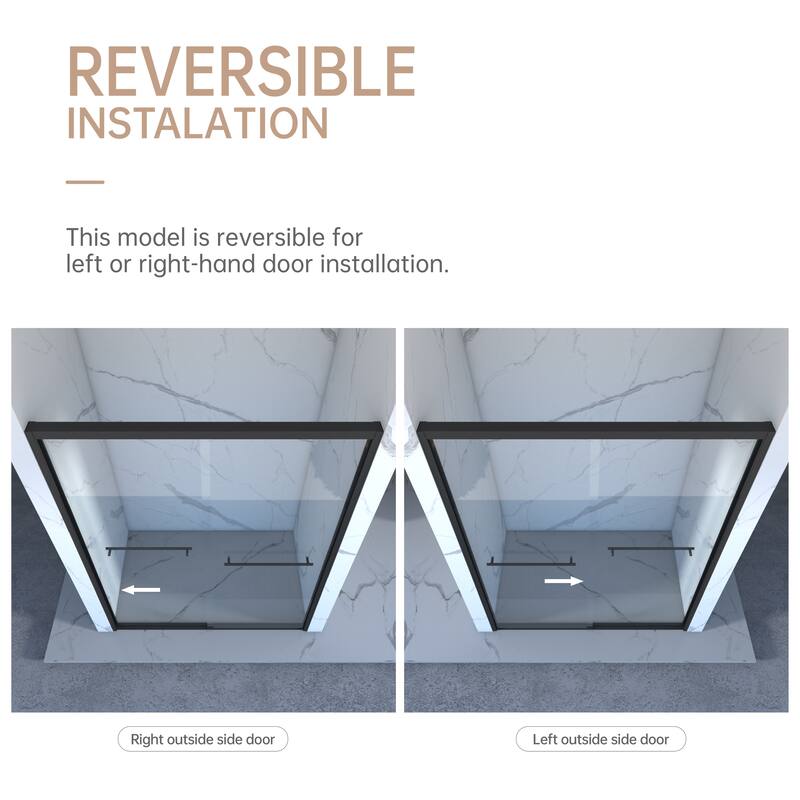 Aluminum Frame Double Sliding Shower Door